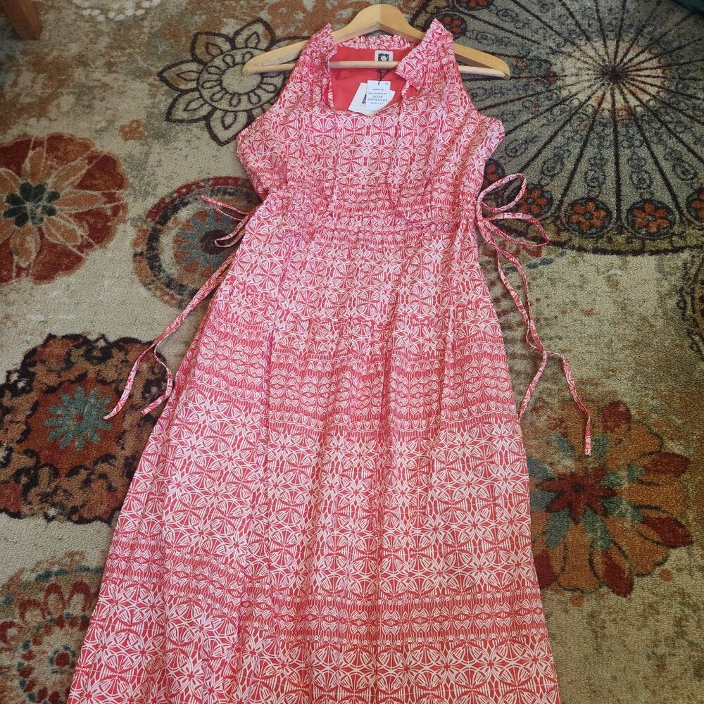 Anne Klein Geo Print Tiered Midi Dress